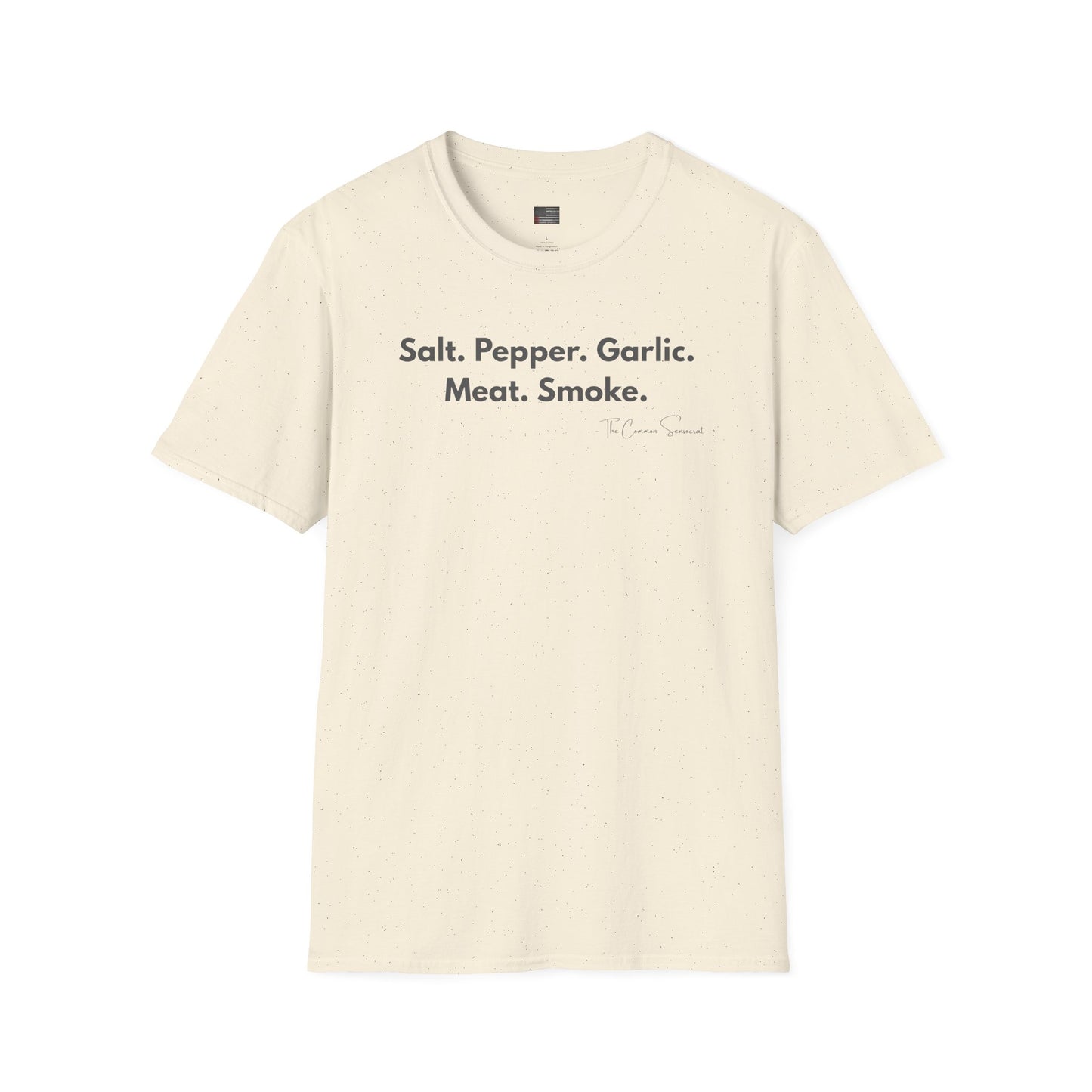 Salt Pepper Garlic Meat Smoke | Minimalist BBQ Pitmaster T-Shirt