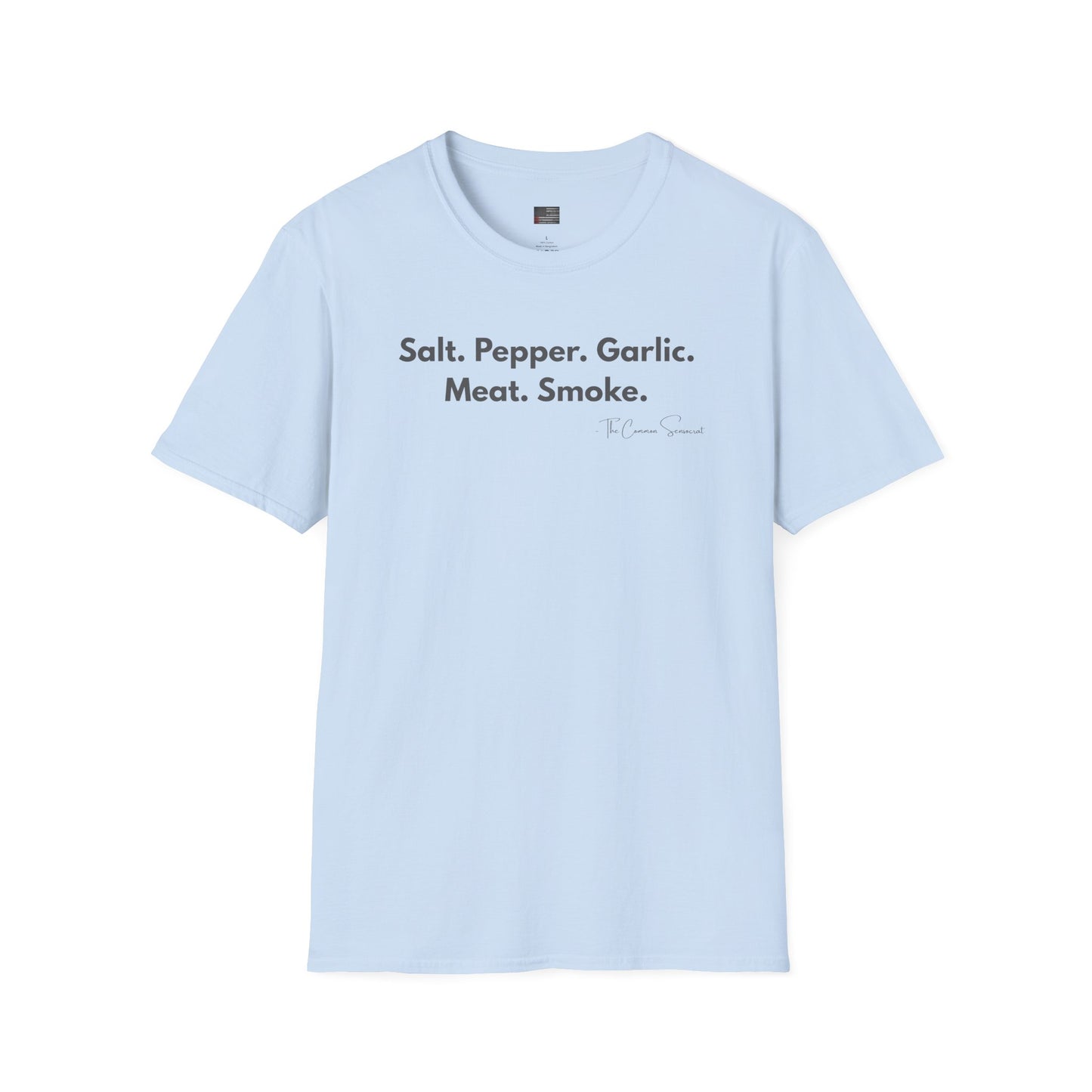 Salt Pepper Garlic Meat Smoke | Minimalist BBQ Pitmaster T-Shirt