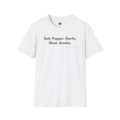 Salt Pepper Garlic Meat Smoke | Minimalist BBQ Pitmaster T-Shirt