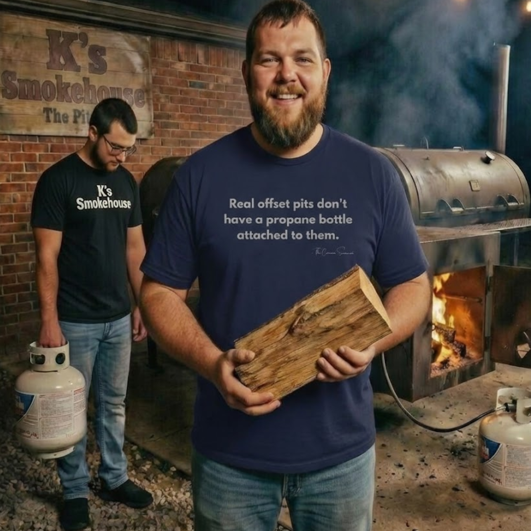Real offsets don't have a propane bottle connected to them Tee // The Common Sensocrat Cook Team