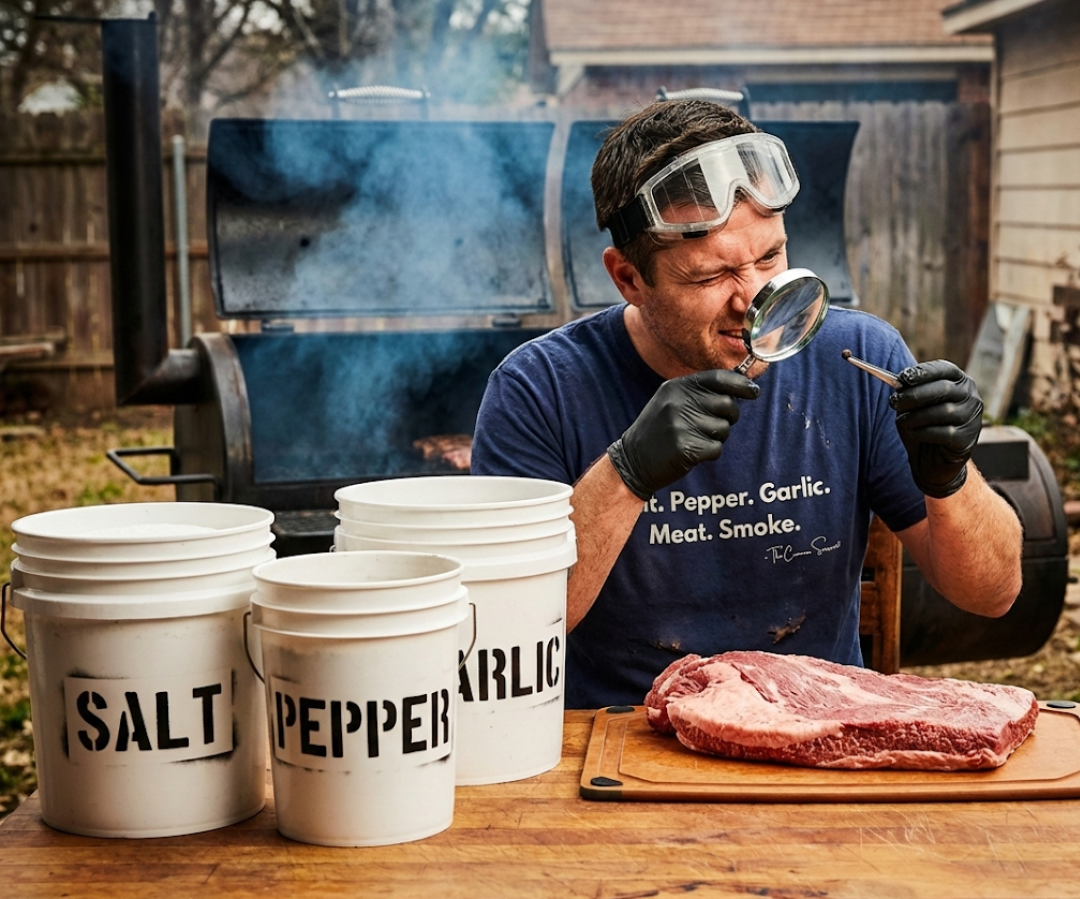 Salt Pepper Garlic Meat Smoke | Minimalist BBQ Pitmaster T-Shirt