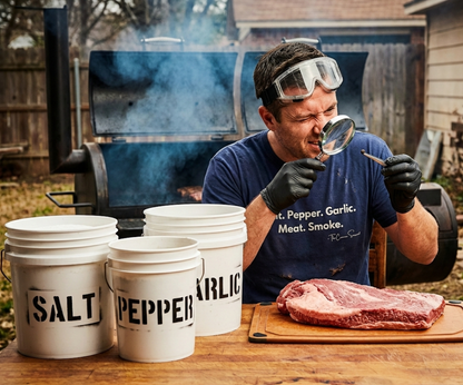 Salt Pepper Garlic Meat Smoke | Minimalist BBQ Pitmaster T-Shirt
